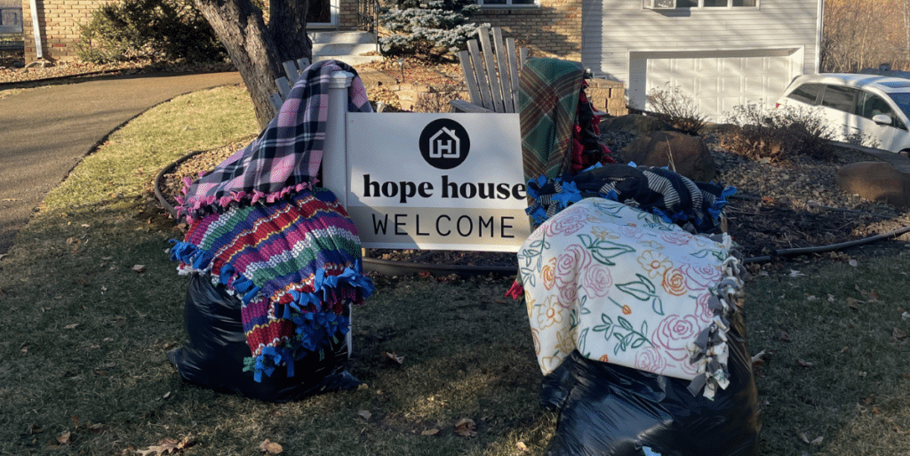 Blanket delivery to Hope House